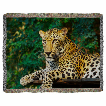 Leopard Cat Woven Throw Blanket