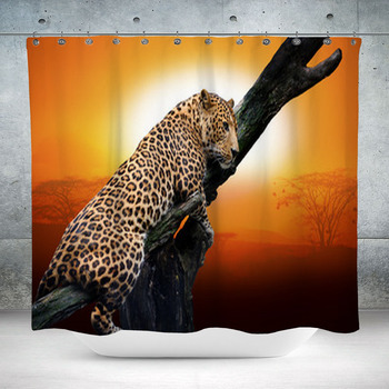 Leopard On A Branch With Custom Size Shower Curtain