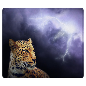 Leopard  On The Dark Sky With Lightning Area Rug