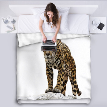 Leopard On The Rock Fleece Blanket