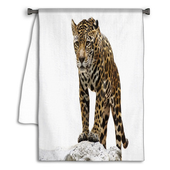 Leopard On The Rock Towel