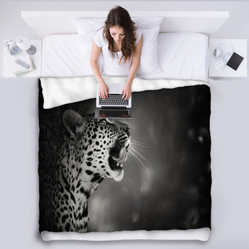 Leopard Portrait Fleece Blanket