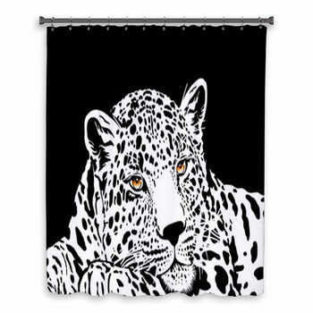 Leopard With Gold Eyes Custom Size Shower Curtain