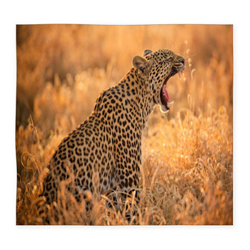 Leopard Yawning Custom Size Floor Mat