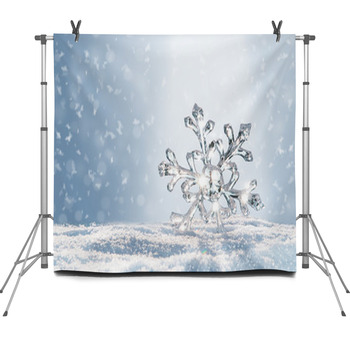 Leuchtender Großer Eiskristall Im Fleece Backdrop