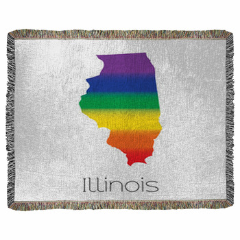 Lgbt Flag Inside The State Of Woven Throw Blanket