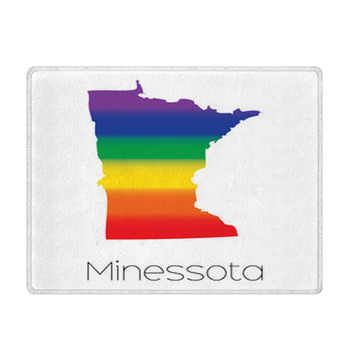 Lgbt Flag Inside The State Of Minnesota Bath Mat