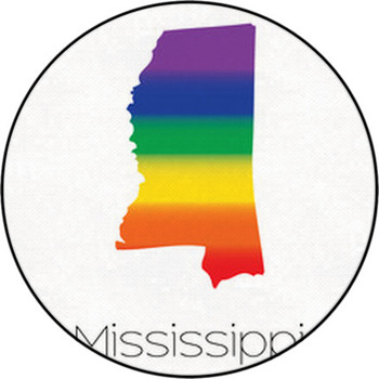 Lgbt Flag Inside The State Of Mississippi Round Rug
