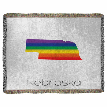 Lgbt Flag Inside The State Of Woven Throw Blanket