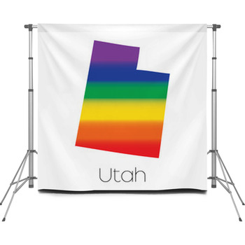 Lgbt Flag Inside The State Of Utah Custom Size Backdrop