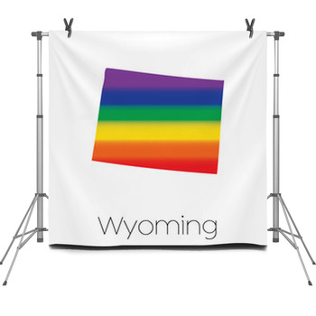 Lgbt Flag Inside The State Of Wyoming Fleece Backdrop