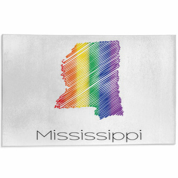 Lgbt Scribbled Shape Of The State Of Mississippi Area Rug