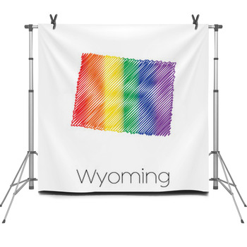 Lgbt Scribbled Shape Of The State Of Fleece Backdrop