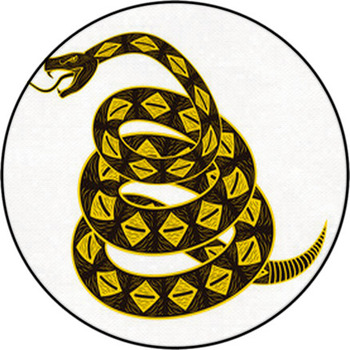 Libertarian Rattlesnake Viper Serpent Yellow Round Rug