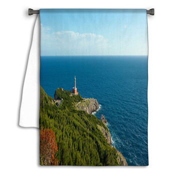 Lighthouse Of Capri Island, Italy, Europe Towel