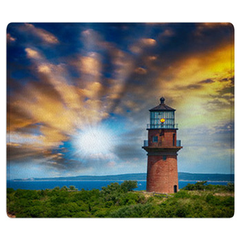 Lighthouse On A Beautiful Island. Sunset View Bath Mat