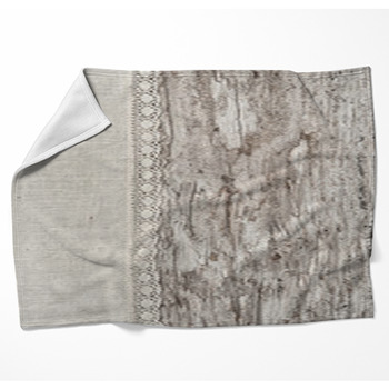 Linen Fabric With Lace On The Old Woven Throw Blanket