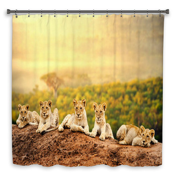 Lion Shower Curtains Mats Towels Personalize