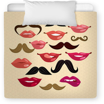 mustache crib bedding set