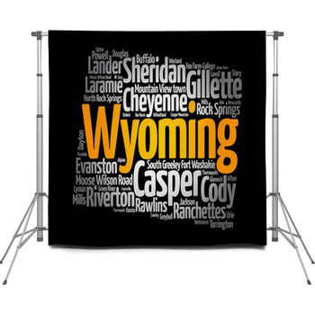 List Of Cities In Wyoming Usa Custom Size Backdrop