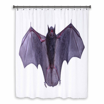 Little Black Bat Isolated On Custom Size Shower Curtain
