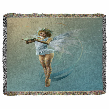 Little Fairy 2 Woven Throw Blanket