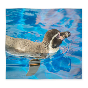 Little Penguin Swimming In Blue Custom Size Floor Mat