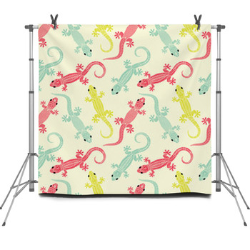 Lizards Seamless Pattern Fleece Backdrop