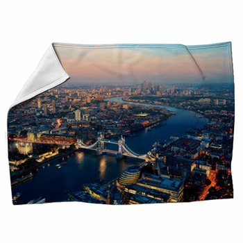 London City Sunset Photography Fleece Blanket
