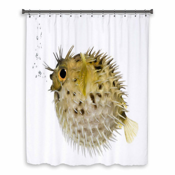Long Spine Porcupinefish Also  Custom Size Shower Curtain