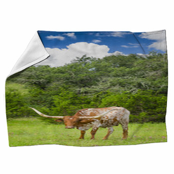 Longhorn Cow Fleece Blanket