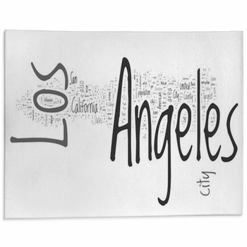Los Angeles Collage Of Word Concepts Area Rug