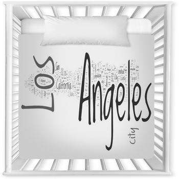 Los Angeles Collage Of Word Concepts Baby Crib Comforter