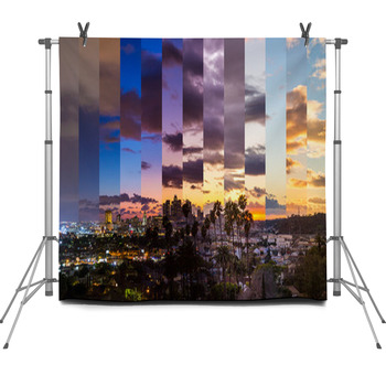Los Angeles Slices Of Time Timelapse Fleece Backdrop