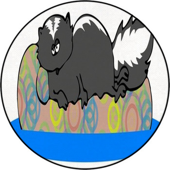 Lounging Skunk Round Rug