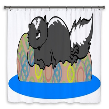 Lounging Skunk Shower Curtain