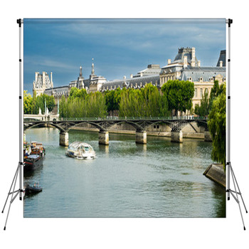 Louvre - View From Seine Custom Size Backdrop