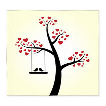 Love Heart Tree Custom Size Floor Mat