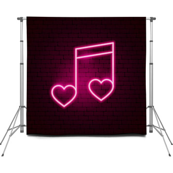 Love Music Neon Sign Custom Size Backdrop