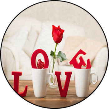 Love With Teacups Round Rug