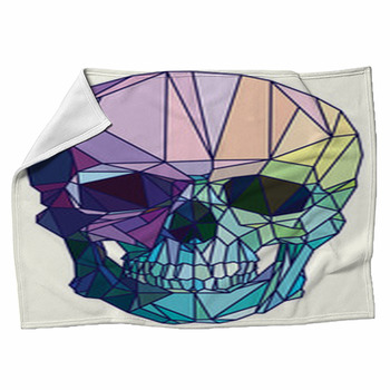 Low Poly Colorful Geometric Skull Art Fleece Blanket