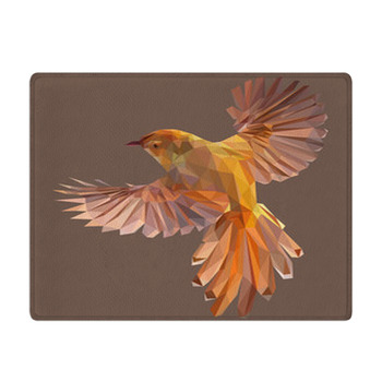 Low Poly Illustration Of Orange Gold Bird Bath Mat