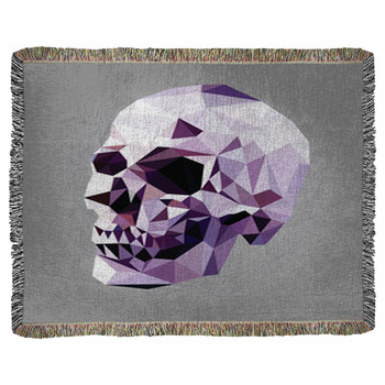 Low Poly Skull Woven Throw Blanket