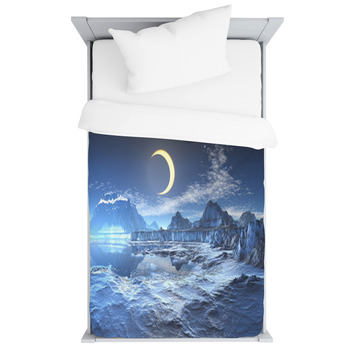 Lunar Eclipse Over Frozen Planet Toddler Duvet
