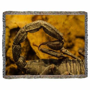 Macro Image Of The Stinger Of A Woven Throw Blanket
