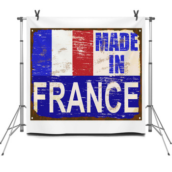 Made In France Enamel Sign Fleece Backdrop