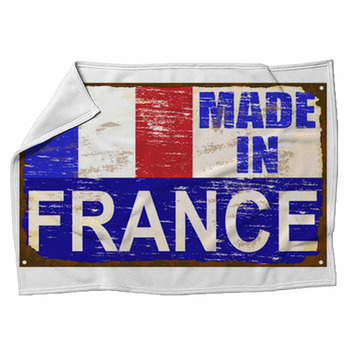 Made In France Enamel Sign Fleece Blanket