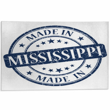 Made In Mississippi Blue Stamp Area Rug