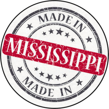 Made In Mississippi Red Round Grunge Isolated  Round Rug