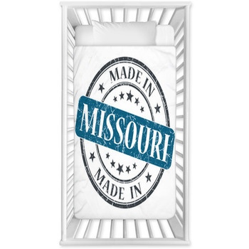 Made In Missouri Blue Round Grunge Baby Crib Comforter